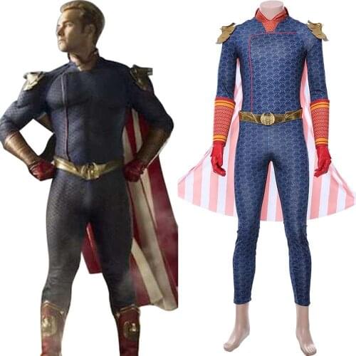 The Boys Cosplay Homelander Costume cosplay Uniform cloak jumpsuit Full set women men Halloween Carnival Costume Custom Made