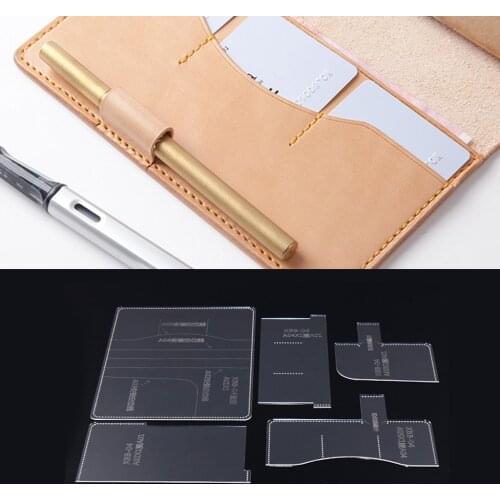 5 Pieces DIY Acrylic Clear Craft Stencils Notebook Bag Pattern Template Set Tool