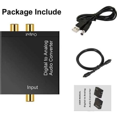 2021 New Digital Analogue Audio Converter Coaxial Coax Optical Toslink RCA L/R Adapter Analog Audio Converter Adapter