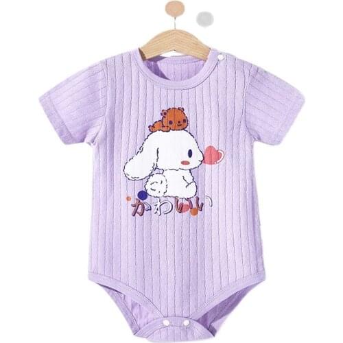 Unini-yun New Hotselling Unisex Newborn Baby Rompers Infant Boys Girls Summer Clothes Short Sleeves 100% Cotton Covered Button