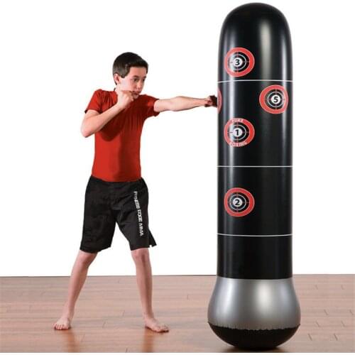 Kids/Adult Taekwondo Equipment Inflatable Kick Boxing Bag Free-Stand Punching Bag Sandbag Pressure Relief Muay Thai Training