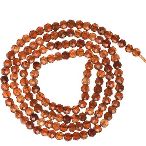 Wholesale Cutting 3mm-2mm Size For Natural Orange Garnet Making Design for Diy Bracelets Loose Stone Beads 15inch H531