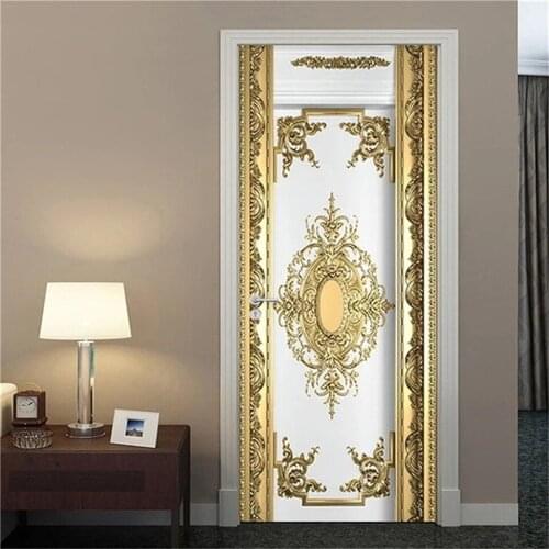 Door decoration wallpapers wood beam wallpaper PVC stickers 3 d since the door post The sitting room is modern decoration