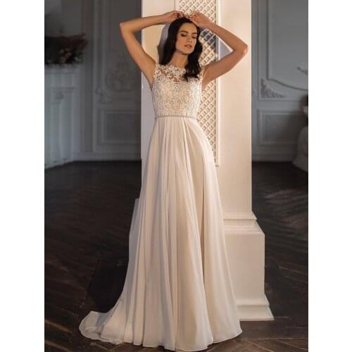 Beach Boho Boat Neck Lace Wedding Dress Cap Sleeves Backless Chiffon Destination Elopement Seaside Cheap Plus Size Bridal Gown