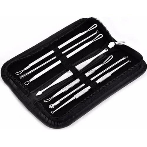 By ems or dhl 50sets 7PCS/1set Blackhead Come Done Acne Blemish Pimple Extractor Remover Needles Cosmetic Face Cleaning Tool