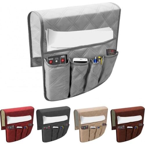 Sofa Armrest Organizer With 5 Pockets And Cup Holder Tray Couch Armchair Hanging Storage Bag For TV Remote Control Cellphone