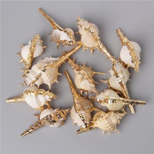 Fashion 10PCS Metal Natural Shell Pendant Conch Shell Charm Pendant For DIY Jewelry Necklace Making Accessorie Finding Wholesale