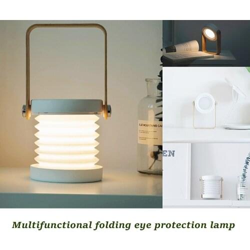 Portable Foldable USB Rechargeable Dimmable LED Lantern Night Light Eye Protection Table Lamp Atmosphere Light