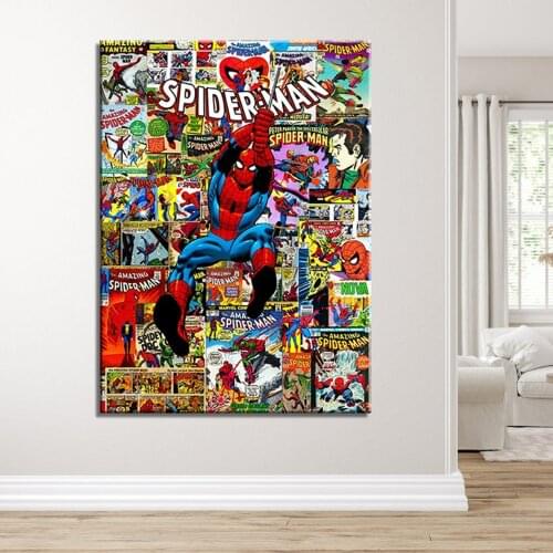 Marvel Spider-Man Comics Poster And Painting Disney Canvas Print On Wall Art Picture For Living Room Home Decor Frameless