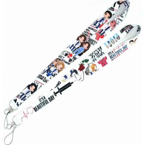 Neck Strap Lanyards Greys Anatomy Doctor Nurse Keychain ID Card Pass Hang Rope Lariat Lanyard Gifts phone badge lanyard