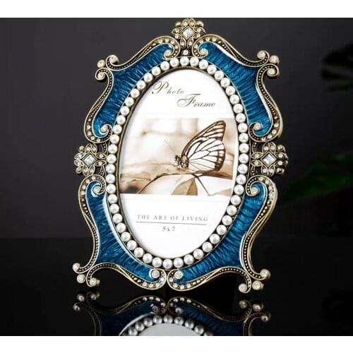 6/7 Inch Luxury Retro Metal Photo Frame Living Room Ornaments
