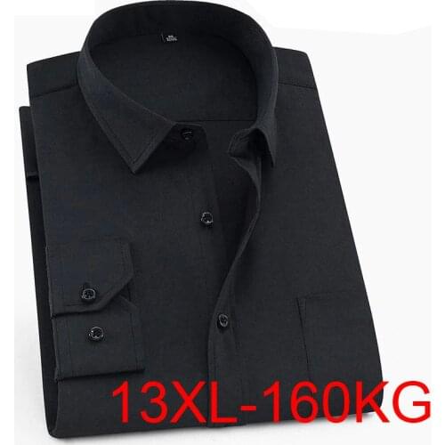 Large size 10XL 11XL 12XL 13XL shirt business office comfortable mens long sleeve top
