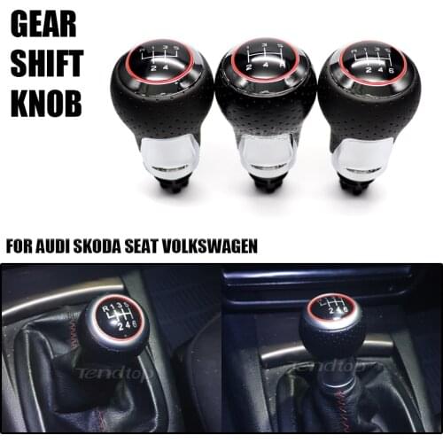 For Audi A4 B6 B7 B8 A6 S4 8K A5 8T Q5 8R S Line Ibiza 6J Seat Leon Mk1 Passat Golf Car 5/6 Speed Gear Shift Knob Stick