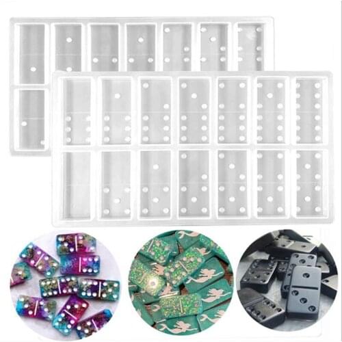 DIY Crystal Epoxy Resin Mold Dominoes Mirror Silicone Mold Pai Gow Domino Silicone Mold For Resin