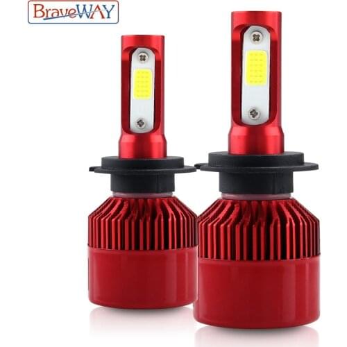 BraveWay Car Led Headlight Bulb H1 H4 HB2 H7 Led Bulb H8 H9 H11 H13 HB3 9005 HB4 9006 Led Lamp Motorcycle H4 6500K 12V Fog light