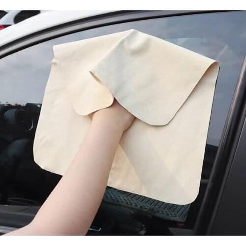 Chamois Leather Car Cleaning Cloth Genuine Leather Wash Suede Absorbent Quick Dry Towel Streak Free Lint Free