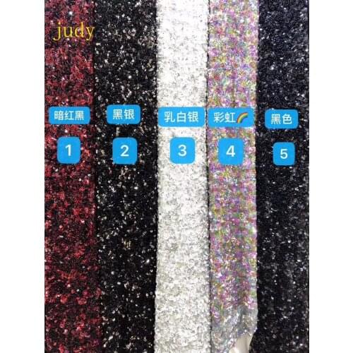 Stock LF140# 5yards/bag 5 color sequin embroidery mesh overlay fabric used for wedding dresses Free shipping