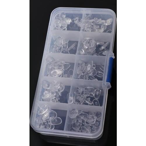 100 Pairs Eyeglass Nose Pads Soft Silicone Glasses Spectacle Repair Tool