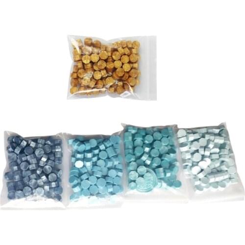 Macarons colors octagon pills wax seal beads for wedding invitation sealing 100 pcs