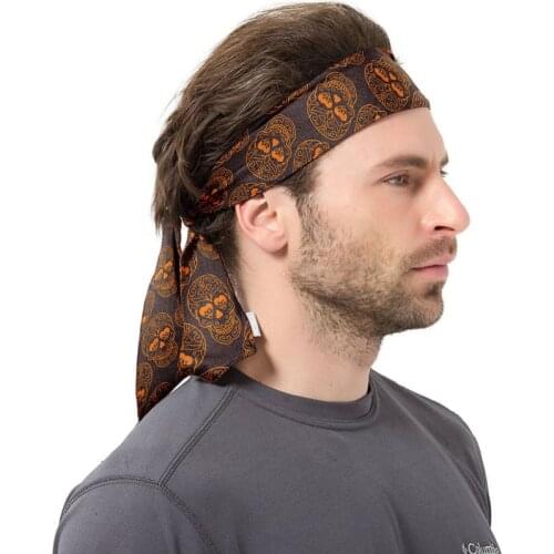 3D Cool Skull Tennis Headband for Men Outdoor Sports Cycing Running Absorbent Sweat Band Yoga Fitness Compression Hair Headband