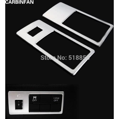 Accessories Fit For Mazda 3 Axela Chrome Switch Console i-stop Button Cover Front Head Light Lamp Adjuster Trim Bezel