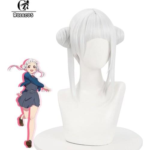ROLECOS Anime Love Live!Super Star!! Chisato Arashi Cosplay Wig 35cm Silver White Color Wig Heat Resistant Synthetic Hair