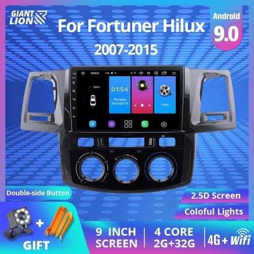 2Din Android 9.0 Car Radio Player For Toyota Fortuner Hilux 2007 2008 2012 2014 2015 Car Multimedia Video Player Audio Gps DVD