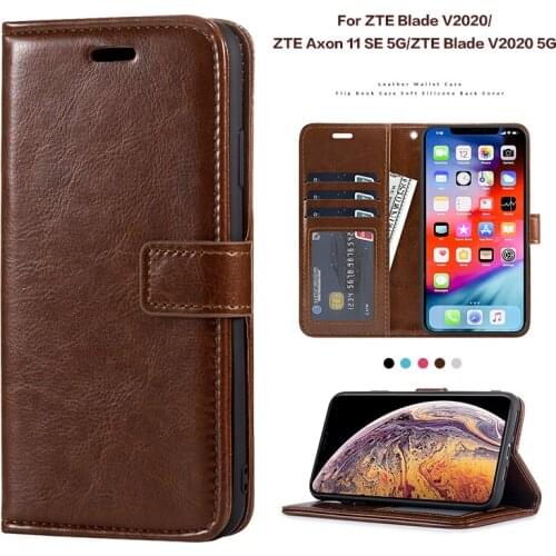 PU Leather Flip Case For ZTE Blade V2020 ZTE Blade V2020 5G Photo Frame Case Wallet Cover For ZTE Axon 11 SE 5G Business Case