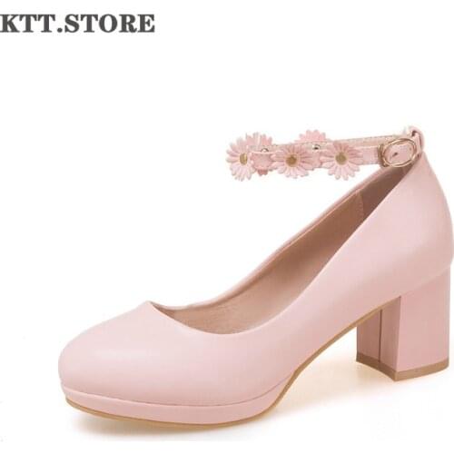 Fashion! Student Party Shoes High-heeled Flowers Shoes Size 30-36 for bigger girl Kid Heeled Leather Shoes Flower Girls Shoes