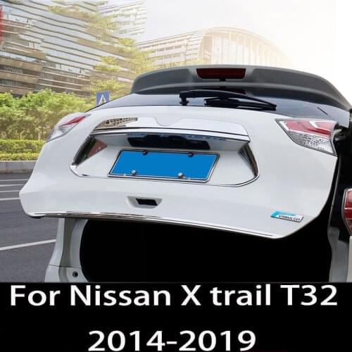 For Nissan X trail T32 X-trail 2014-2019 Trunk tailgate stainless steel trim strip Tail box tail door decoration bright strip