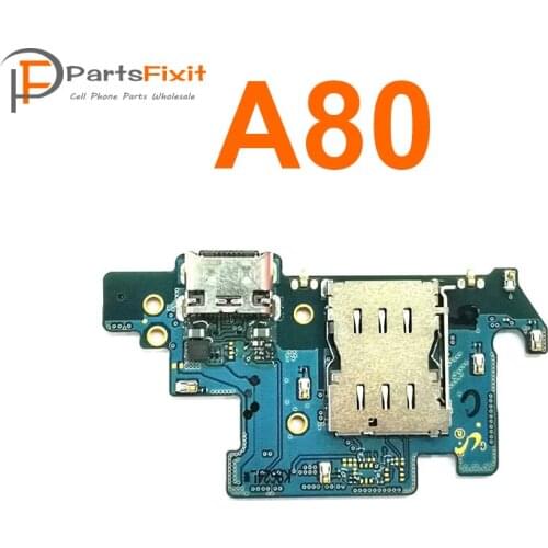 For Samsung Galaxy A80 USB Charging Dock Connector with IC Charging Port Microphone Flex Cable with IC Replacement Parts