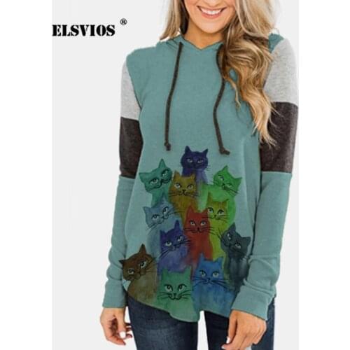 Женские футболки с капюшоном ELSVIOS China At AliExpress