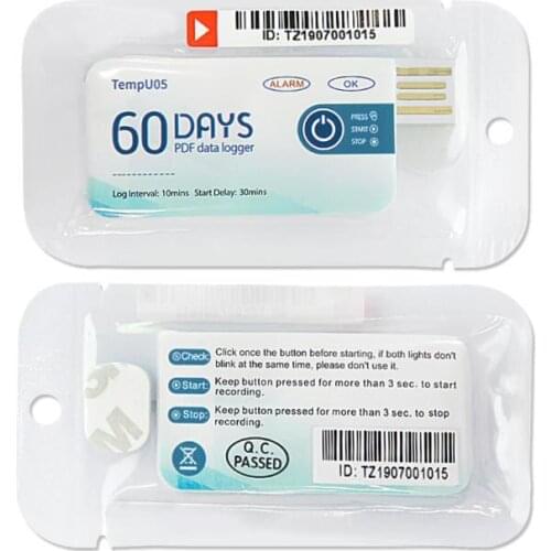 Pharmaceutical Refrigerator Refrigerated Truck Plastic Greenhouse Disposable Temperature Recorder USB Socket