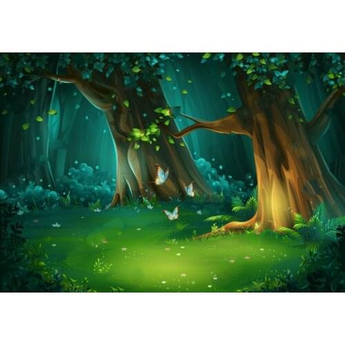 Forest cartoon glade Bright wood backdrops polyester or Vinyl cloth High quality Computer print wall photography backgrounds