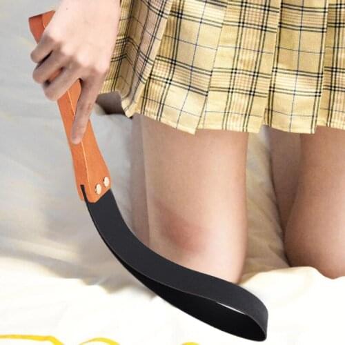 Wooden Handle PU Leather Sex Pleasure Whip Fetish Cosplay Spanking BDSM Tool Masochism Slave Sex Toy For Women Men PP Horse Whip