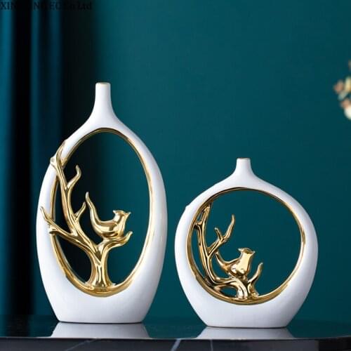 Ceramic Decoration Vase Creative Handicraft Decoration Dried Flower Flower Arrangement Accessories Home Decoration Modern