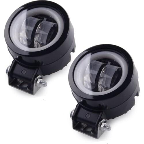 2Pcs 20W 6000K 30000H 3" Round LED Work Light Bar Spot Pods Driving Fog Angel Eye Halo Ring Lamp Off-Road ATV SUV 4WD