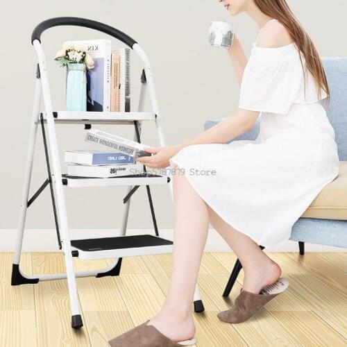 Small Ladder Two Two Three Step Household Folding Ladder Chair Dual Purpose Bench Thickened Indoor Multi-function Miter L