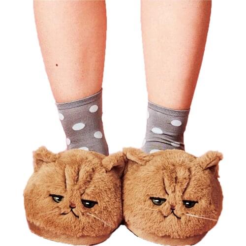 Millffy cute New arrival lovely PLUSH KITTEN SOFT ANIMAL Cat Women Plush Slippers Ladies home BEDROOM Slippers