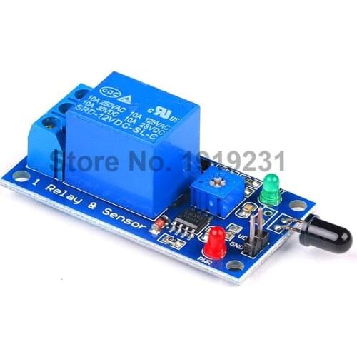 1 Channel 5V 12V Flame Sensor Module Fire Detection Fire Alarm Sensor Relay Module