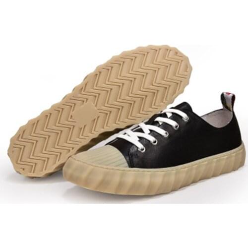 Bmante Men Shoes Genuine Leather Flats Low Shoes High Street Solid Slip On Basic Sneakers Sping Autumn Hip Hop Owen Japan Style