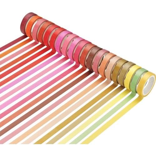 Abag=8mmx4mx60PCS Pure color rainbow Dividing Stickers border masking adhesive paper washi tape DIY Scrapbooking Hand account