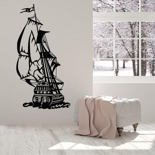 Sailboat Wall Sticker Yacht Decal Sea Voyage Ship Stickers Sailing Ocean Style Home Decor Bedroom Living Room Decoration