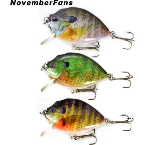 NovemberFans Sinking New Crankbait Wobblers 6.0cm 14.5g Sunfish Hard Plastic Bait Fishing Panfish Lures for Fishing