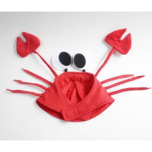 2017 New Creative Red Crayfish Crab Hat Caps Performance Cosplay Props For Kids Adults Christmas Halloween Dance Party Hat