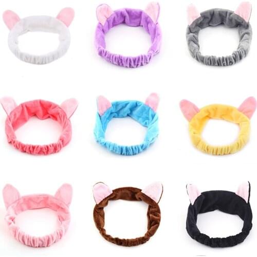 Cute Cat Ear Fabric Headbands for Women Sexy Soft Elastic Hairwear Black White Hair Accessories FD126