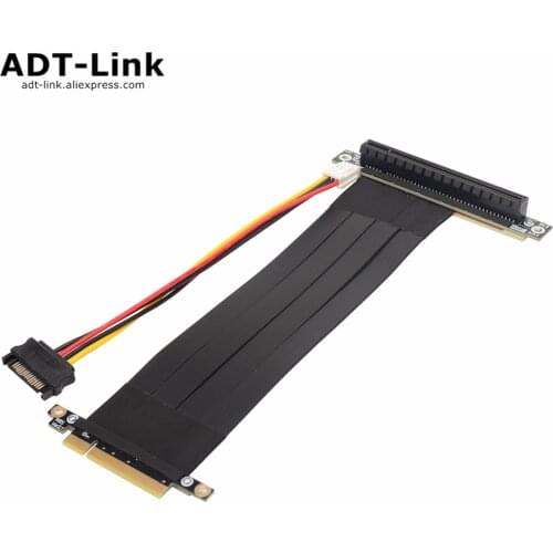 PCIE X8 To X16 Mining Extension Cable PCI-e 8x 16x Adapter Riser X99 Server RTX 3060 Multi-card ETH Miner SATA Power