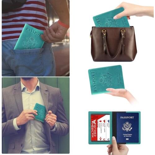 Personalised PU Leather Customized Travel Passport Holder Wallet Cover Case Women Men RFID Vintage Business Passport Covers