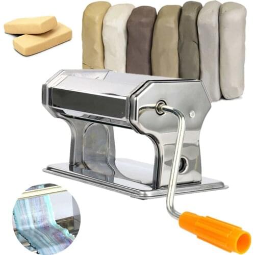 Portable Stainless Steel Craft Polymer Clay Rolling Machine Press Roller Hand Cranked Handmade Press Pasta Tools Non-Electric