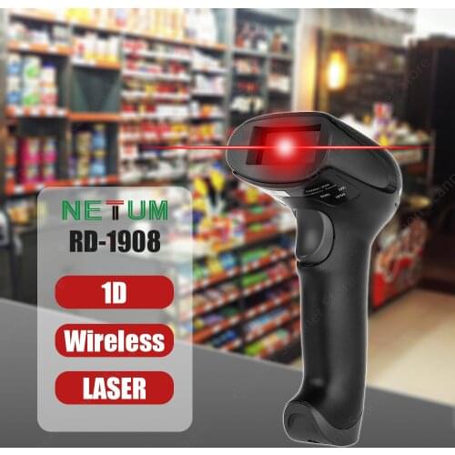 NETUM RD-1908 Handheld Fast Wireless Laser Barcode Scanner 1D USB Bar Code Reader Support Inventory Supermarket POS Retail Shop